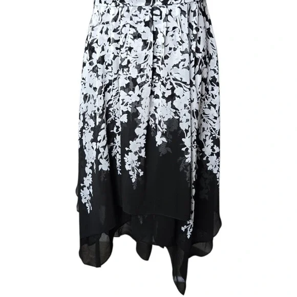 WHBM Womens Whimsigoth Floral Dress Size 10 Strapless Event Handkerchief Hem - Picture 3 of 9